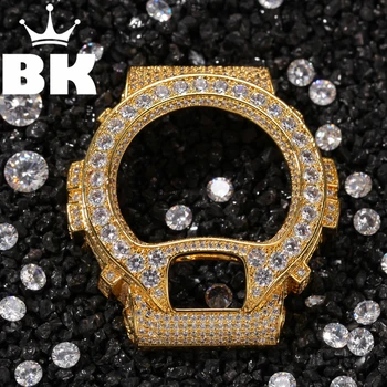 

Hip Hop Full Iced Out Men Watches Casio hand case Fashion Luxury Rhinestones Quartz Square Wristwatches gift