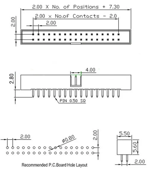 2-0-MM-Spacing-Simple-And-Easy-Ox-Horn-Seat-JTAG-Socket _