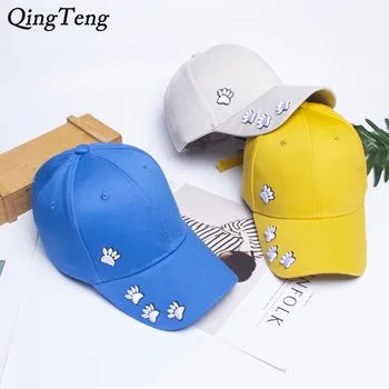 

Bear Palm Print Embroidery Women Baseball Caps Cute Girl Casual Sun Snapback Hats Men Summer Hip Hop Cap