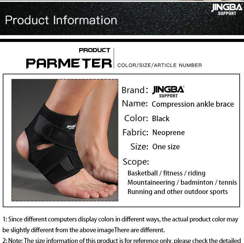 JINGBA SUPPORT 1 STK. Verstellbare Kompressions-Knöchelbandage, Schutz für das Knöchelgelenk, Dropshipping – Detail 8