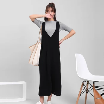

DMLFZMY Solid color knitted sweater women's dress Korean autumn women's 2020 new two-sided split ends were thin