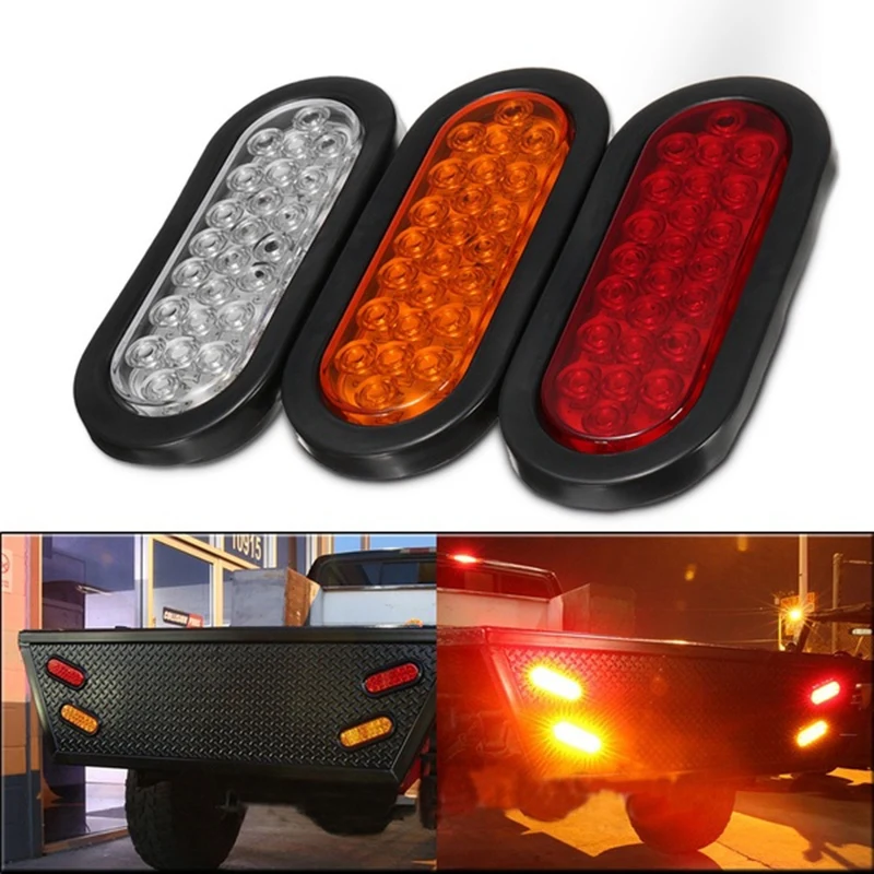 2X 12 V-24 V 24Led Овальный грузовик с прицепом автобусная остановка поворота Стоп-сигнал светильник крепление