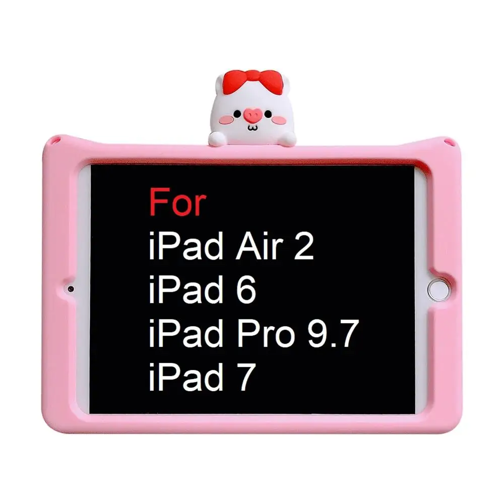 For Air2 Pro 9.7 Силиконовый свинья Чехол для iPad 9,7 Air/Air 2/Pro 9,7 мини на возраст 1, 2, 3, 4, 5, чехол противоударный чехол для планшета iPad Mini чехол - Цвет: For Air2 Pro 9.7