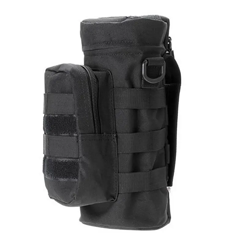 black Открытый военный MOLLE тактический на молнии бутылка для воды чайник талии Тактический шестерни держатель сумка для путешествий Кемпинг Велоспорт - Цвет: black