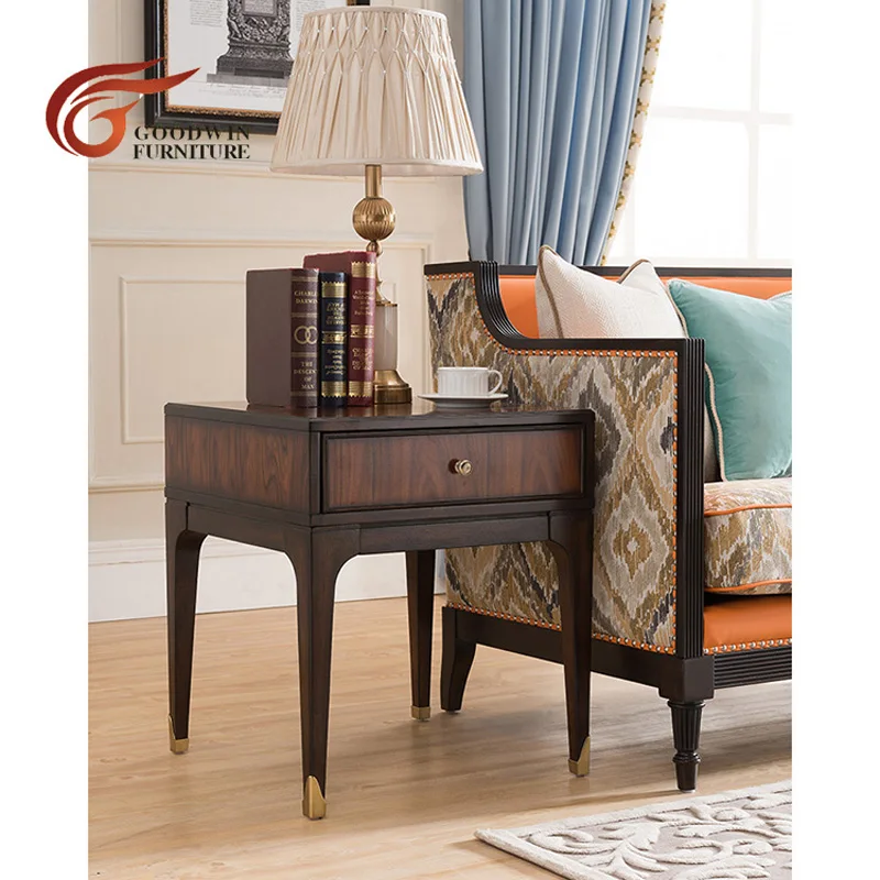 Мебель диван гостиная современный и кресло кожа и ткань диван и ящик грудь и конец стола WA372 - Цвет: End Table (square)