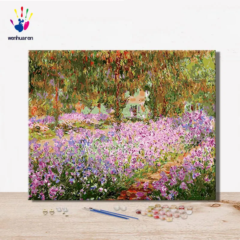 Diy Paint By Numbers Picture Paintings By Numbers With Kits Purple Forest Golden Woods Decorative Hanging Painting Handmade Gift - Цвет: 2263
