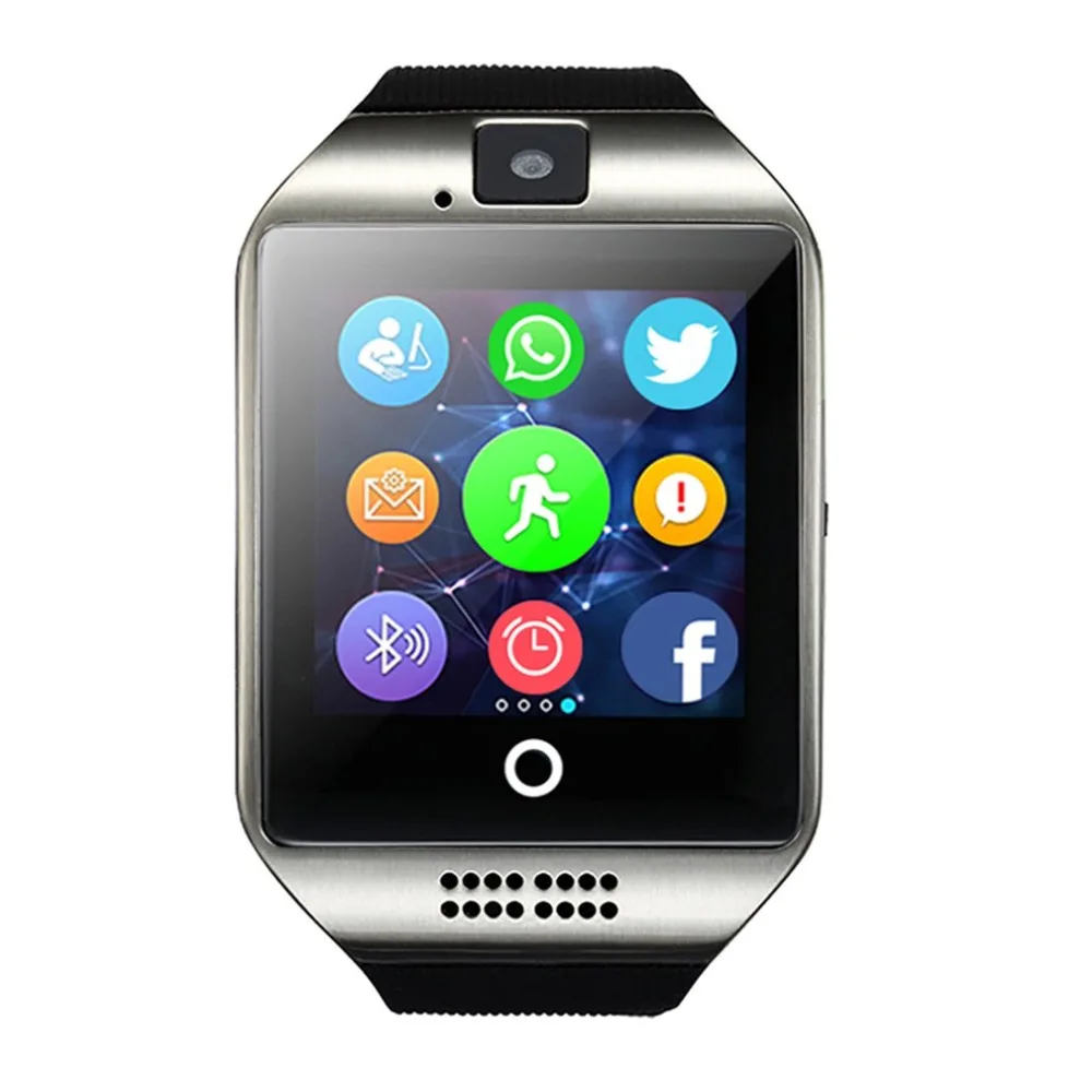Bluetooth Смарт-часы для мужчин Q18 с сенсорным экраном большая батарея поддержка TF sim-карты камера для телефона Android