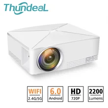 ThundeaL TD80 Mini projecteur LED 1280x720 Portable HD HDMI vidéo C80 3D LCD C80 UP Android WiFi C80Up cinéma maison(China)
