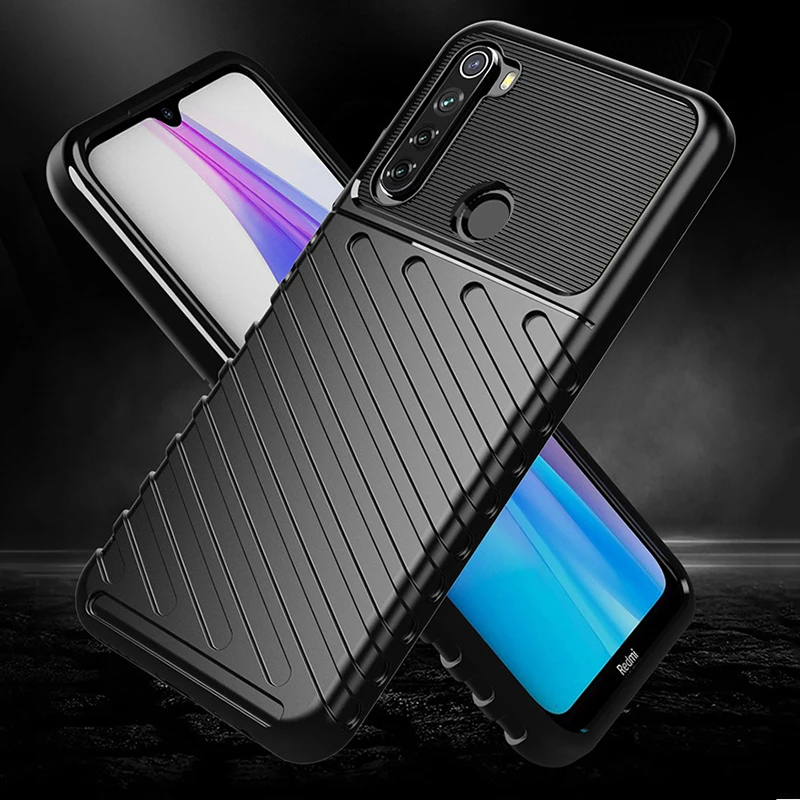 MAKAVO For Xiaomi Redmi Note 8T Case Soft Silicon Rubber Shockproof Back Cover Case For Xiaomi 3