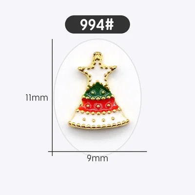 Цвет: желтый 10 pcs Hot-selling Christmas Series Nail alloy decoration flash cap drill stick nail DIY Japanese metal jewelry - Цвет: Цвет: желтый