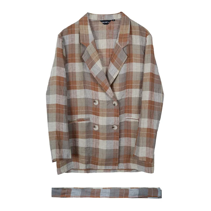 

Elegant Japanese Magazine Linen Tops Autumn 2018 New Style Origional Design WOMEN'S Dress Retro Pattern Suit Jacket