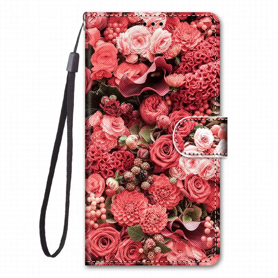 Милые кожаные чехлы для телефонов, чехол для Xiaomi Redmi 3 3S 4A 4X5 Plus 5A 6A 6 Pro 7 7A розовый чехол-кошелек с изображением башни горного неба D08F - Цвет: Pink Rose Garden