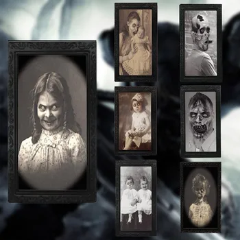 

Halloween Bar Haunted House Horror Photo Frame Lens 33D Ghost Festival Face Face Photo Frame Stage Decoration Props Horror 9.16