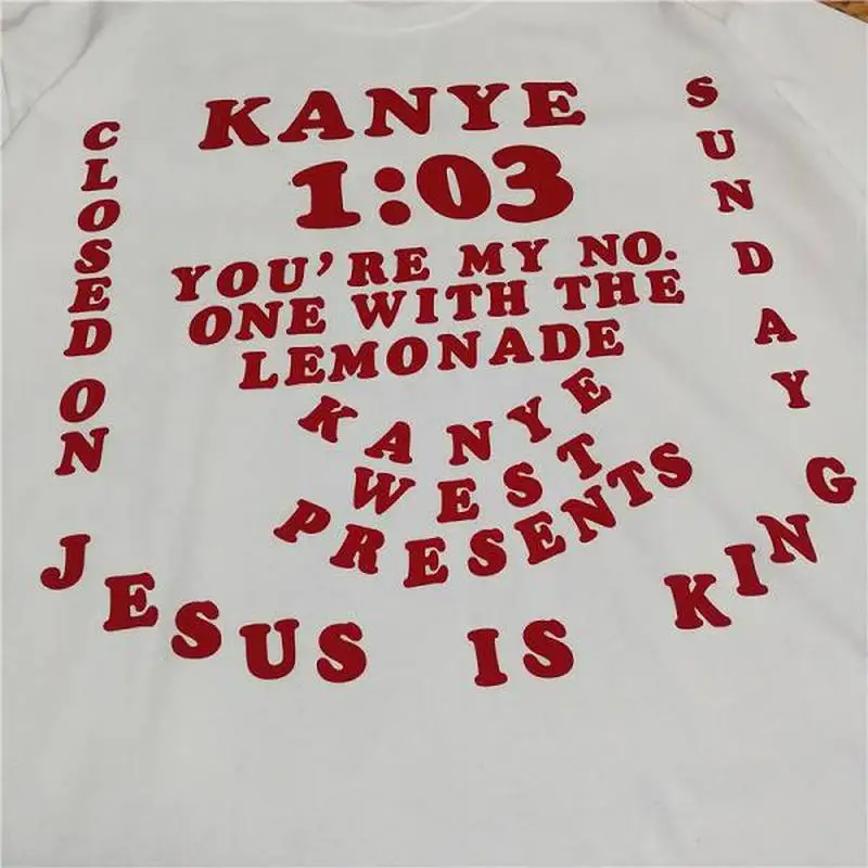 Sunday Closed On jesus is king, футболка, 3D цифровая печать, топы, футболки Kanye West, уличная одежда, повседневные белые футболки Jesus Is King