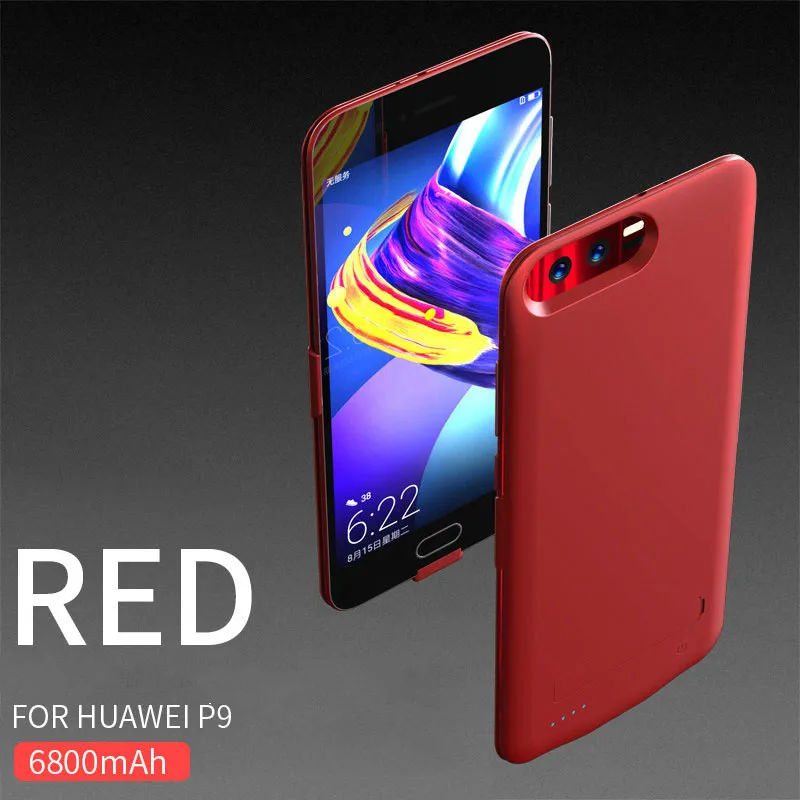 Red For P9 NENG, 6800 мА/ч, чехол для зарядного устройства, для Hauwei P9 P10, противоударный внешний аккумулятор, зарядка для huawei P9 P10 Plus, чехол - Цвет: Red For P9