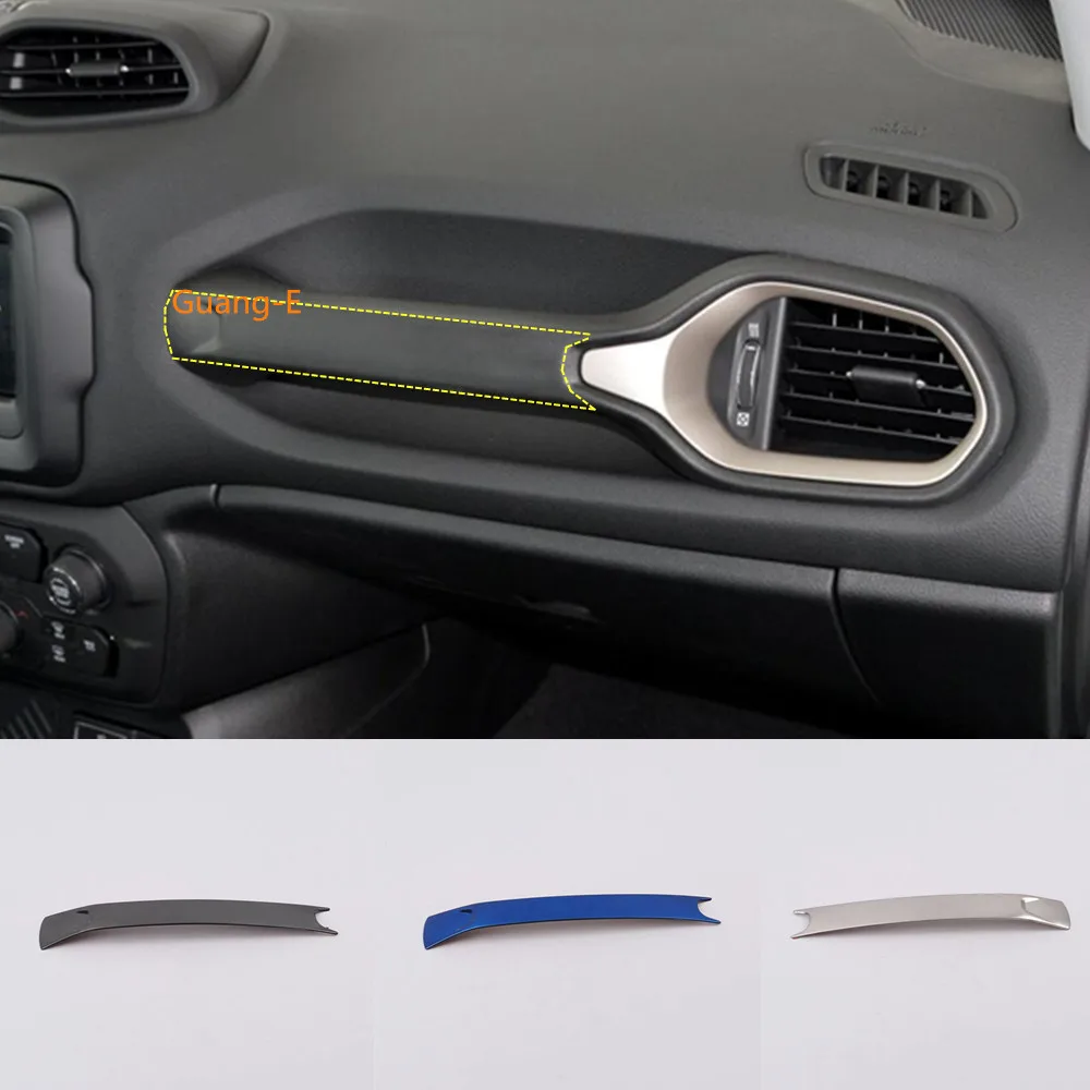 

Car Styling Cover Trim Stainless Steel Panel Glove Box Front Armrest Co-Pilot Inner Case 1pcs For Jeep Renegade 2016 2017 2018