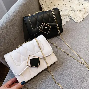 

Flap Chain PU Leather Crossbody Bag For Women 2019 Small Shoulder Messenger Bag Special Lock Design Casual Female Travel Handbag