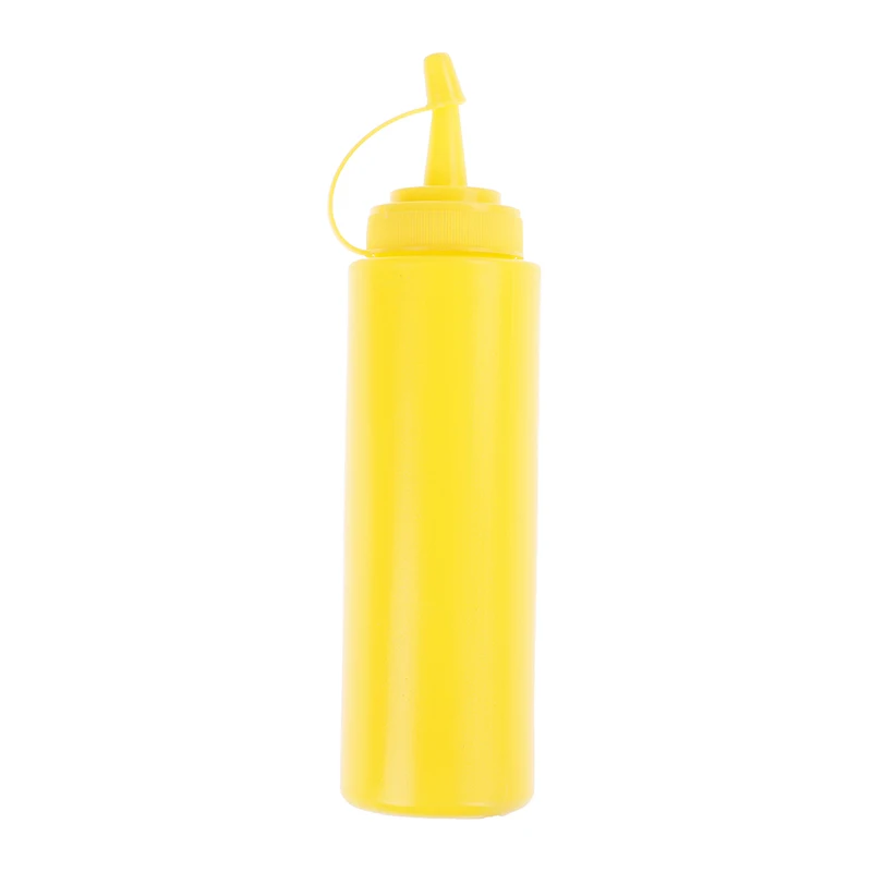 Пластиковая бутылка-дозатор 8 унций для соуса, масло с уксусом, кетчуп, кухонные принадлежности, 1 шт - Цвет: Цвет: желтый