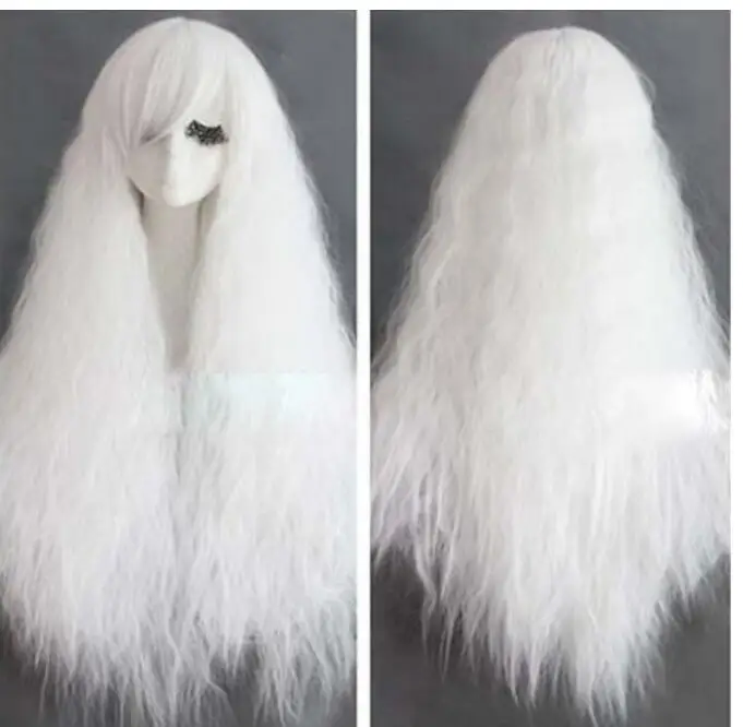WIG Glamour white corn wave curly wig long hair costume cosplay fluffy harajuku wig