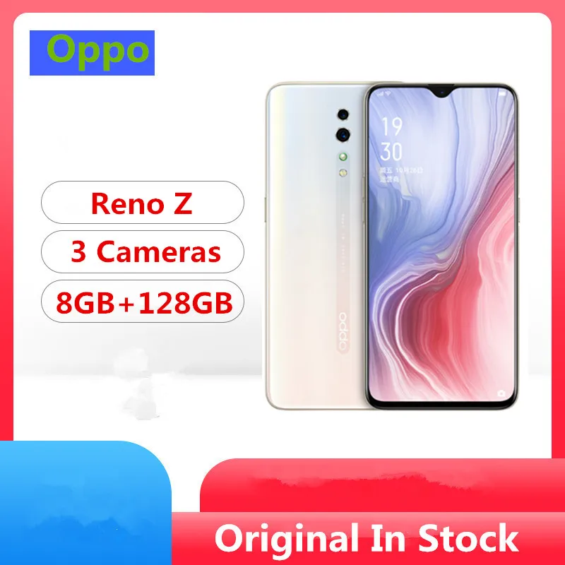 Смартфон Oppo Reno Z Android 9 0 6 4 дюйма IPS 2340X1080 ГБ ОЗУ 256 Гб ПЗУ 48 Мп + 32 МП сканер отпечатка