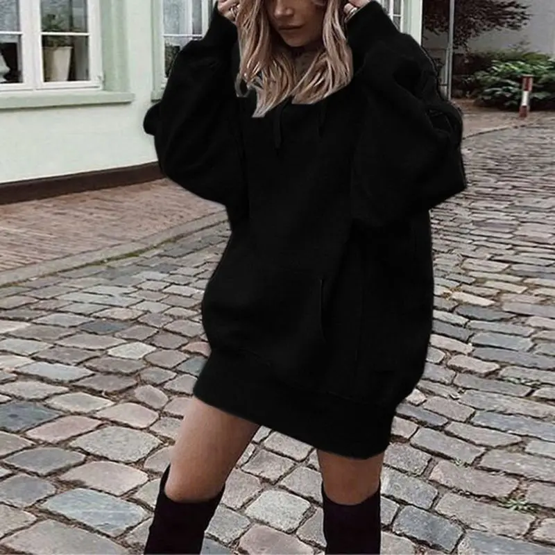 Long Sleeve Oversized Hoodies Dress 