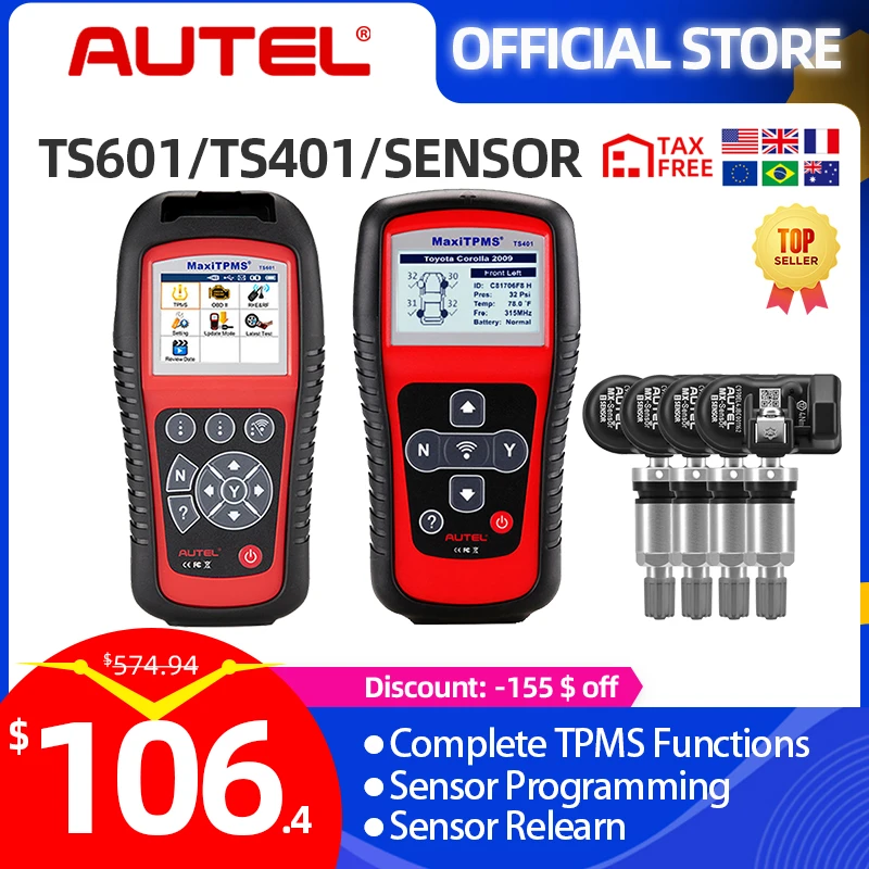 Autel Maxitpms Ts601 Ts401 Mx Sensor Programming Tpms Active Obd Obd2 Pk Ts501 Ts508 Tpms Tool 433 315 Mhz 2in1 Tire Tyre Scan Code Readers Scan Tools Aliexpress