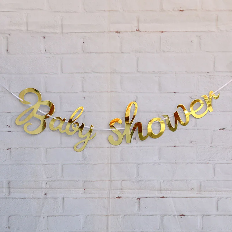 Baby Shower Горячая штамповка красочные флажки вечерние украшения флаги полая форма флаги с днем рождения подарок ребенок душ мальчик или девочка крещение Декор - Цвет: Baby Shower