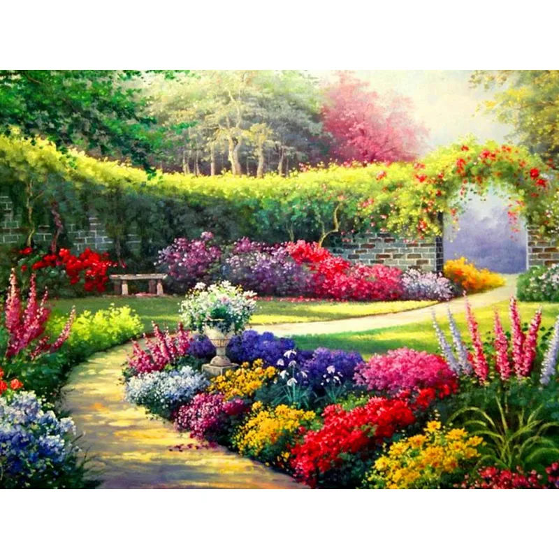 

DIY 5D Diamond Painting Landscape Flower Diamond Embroidery Full Round Rhinestone Spring Scenery Cross Stitch Mosaic Home Decor
