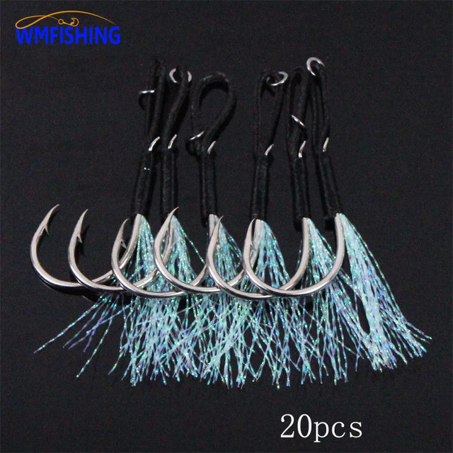 20pairs Carbon Assist Fishing Hooks Metal Jig Lure Single Double Barbed Assist  Hooks Saltwater Lure Hooks Fishing Accessories - AliExpress