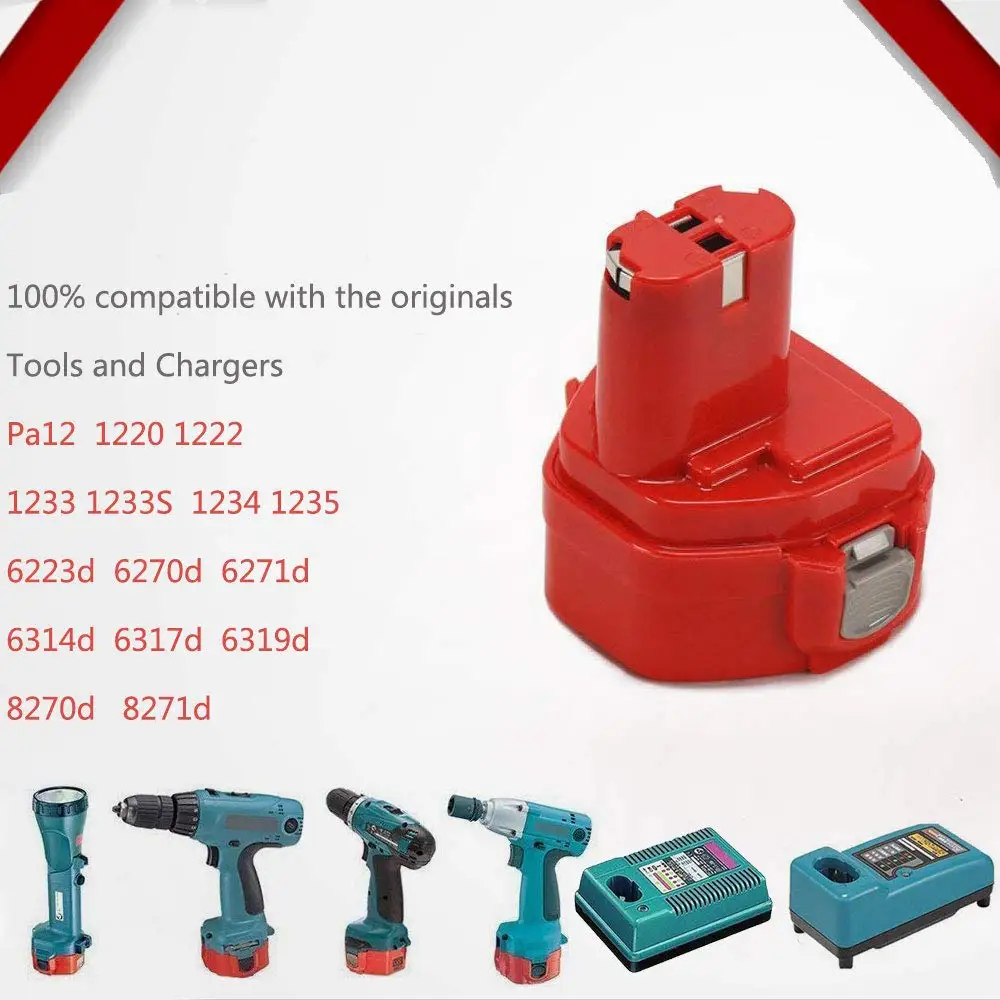 Аккумуляторная батарея PA12 Nimh 3.0Ah Ni MH для Makita 1220 1233 1222 1223 6227D 6313D 6317D 1235 2