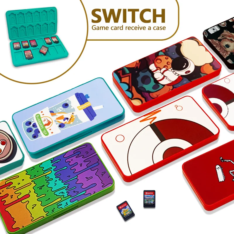Аксессуары для Nintendo Switch OLED LITE 24 в 1 милый чехол игровой карты SD-карты switch розовый