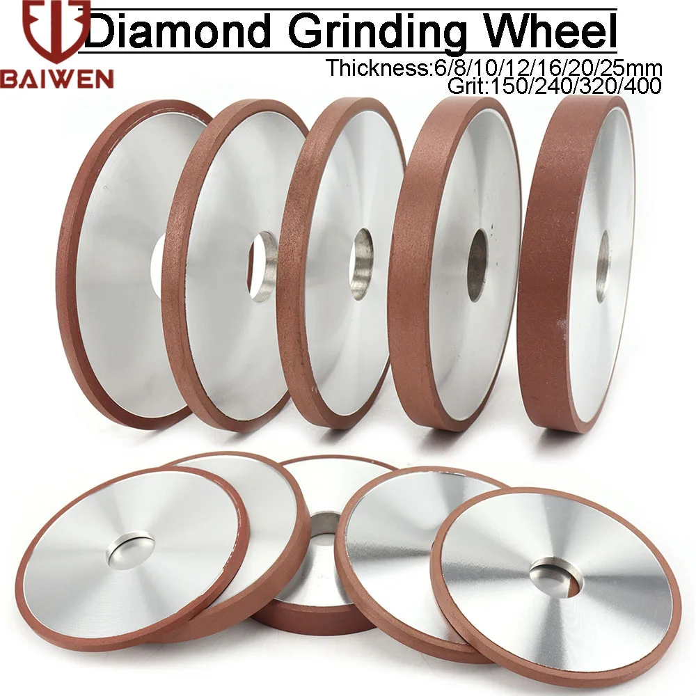 1pc Parallel Diamond Grinding Wheel 150mm/200mm Circle Abrasive Tool for Tungsten Steel Milling Cutter Power Tool Accessories