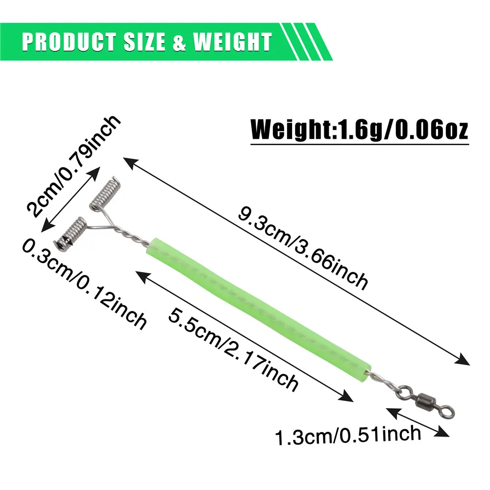 Fishing Swivels 20Pcs T-Shape 3 Way Rolling Cross line Steel Wire Leader Arm Fluorescent Balance Connector Saltwater Rig