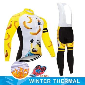 

Cycling Jersey Kit 2020 Men/Women Winter Thermal Fleece Cycling Clothing MTB Bike Jersey BiB Pants Set Ropa Ciclismo Invierno