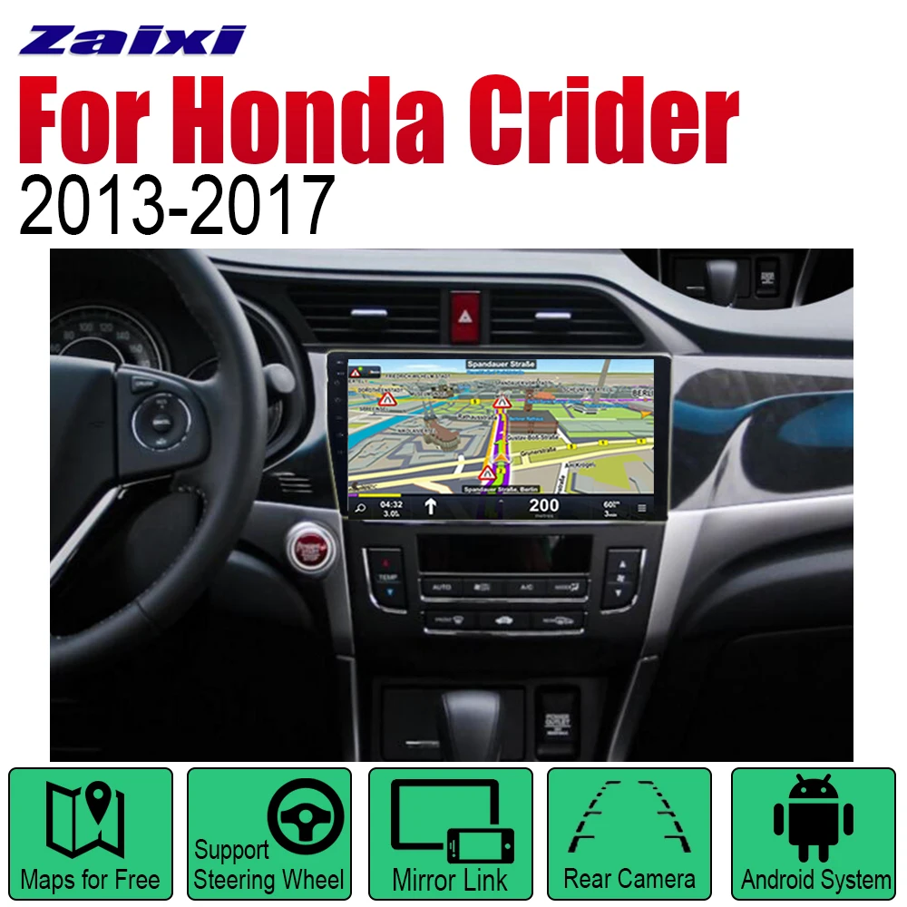 ZaiXi Android 2 Din Авто Радио для Honda Crider 2013~ автомобильный мультимедийный плеер gps навигационная система Радио стерео
