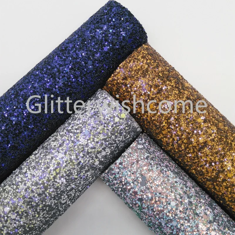 Glitterwishcome 30X134 см мини-рулон блестящей ткани, массивные блестящие кожаные листы, синтетическая кожаная ткань для бантов, GM441