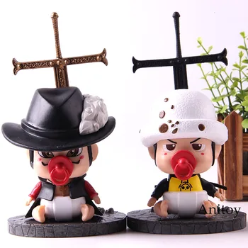 

One Piece Portrait of Pirates Limited Edition Q Version Dracule Mihawk / Trafalgar Law Action Figure Collection Model Toys