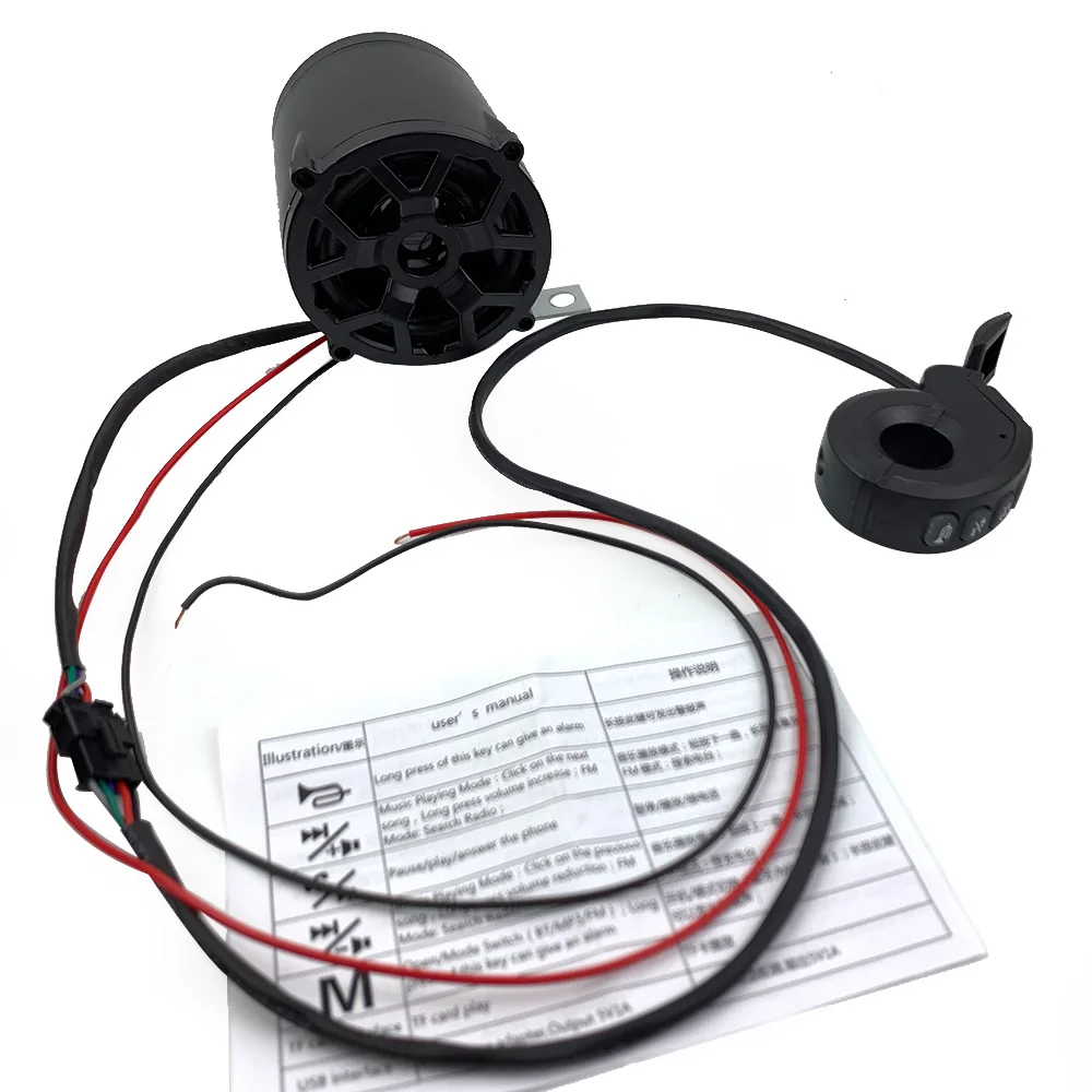 12 В мотоцикл Bluetooth колонки Беспроводной пульт дистанционного сирена Рог FM радио TF карта MP3 плеер USB зарядка телефона и ответ на звонок