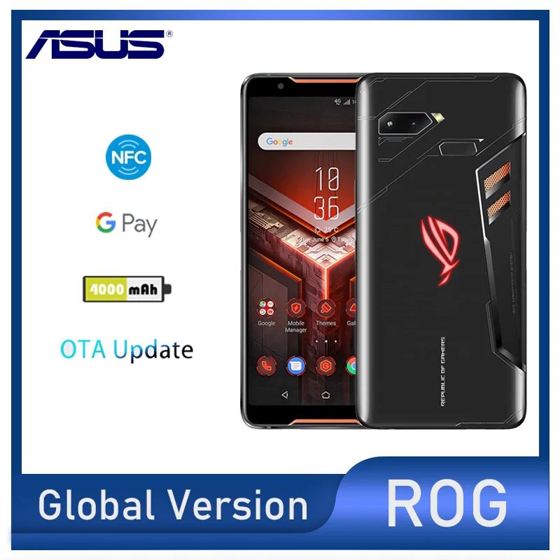 Игровой телефон ASUS ROG Phone ZS600KL 8 Гб RAM 128/512 ROM Snapdragon 845 Adreno 630 NFC Android 1 OTA обновленная