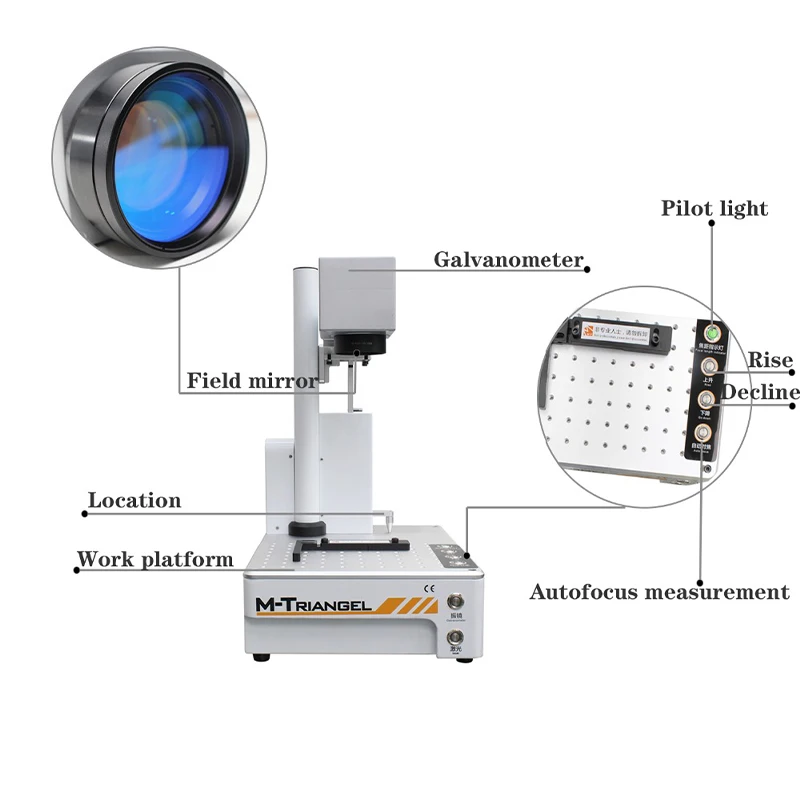 M-Triangel волоконный лазер 20 Вт автоматическая фокусировка гравировальная машина для iPhone X XS XSMAX 8 8P 11 машина для удаления заднего стекла