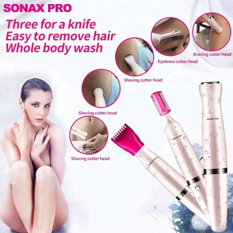 

Rechargeable electric multi-function three-in-one shaver electric shaver shaving knife lady electric hair removal device