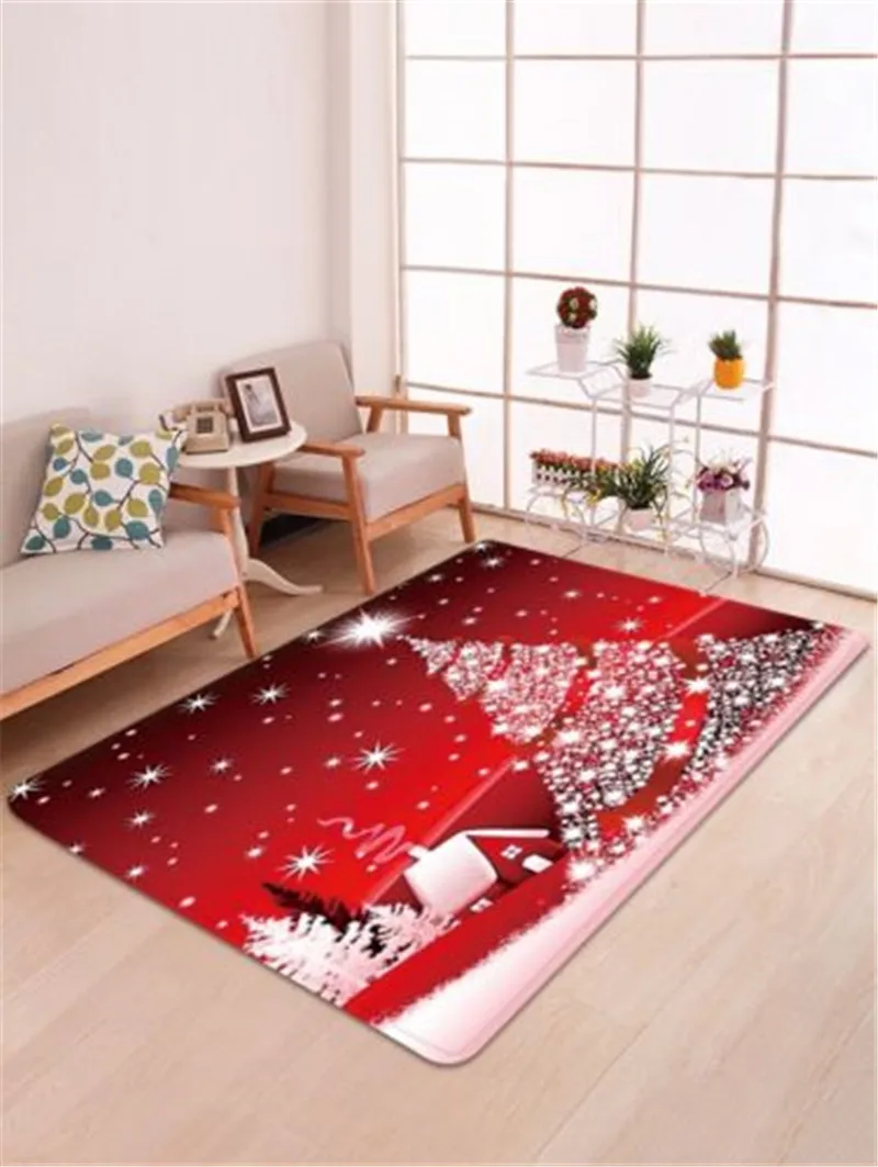 Christmas Santa Claus Anti-slip Kitchen Room Floor Mat Decor Carpet Rug NEW - Габаритные размеры: 40cmX60cm tree