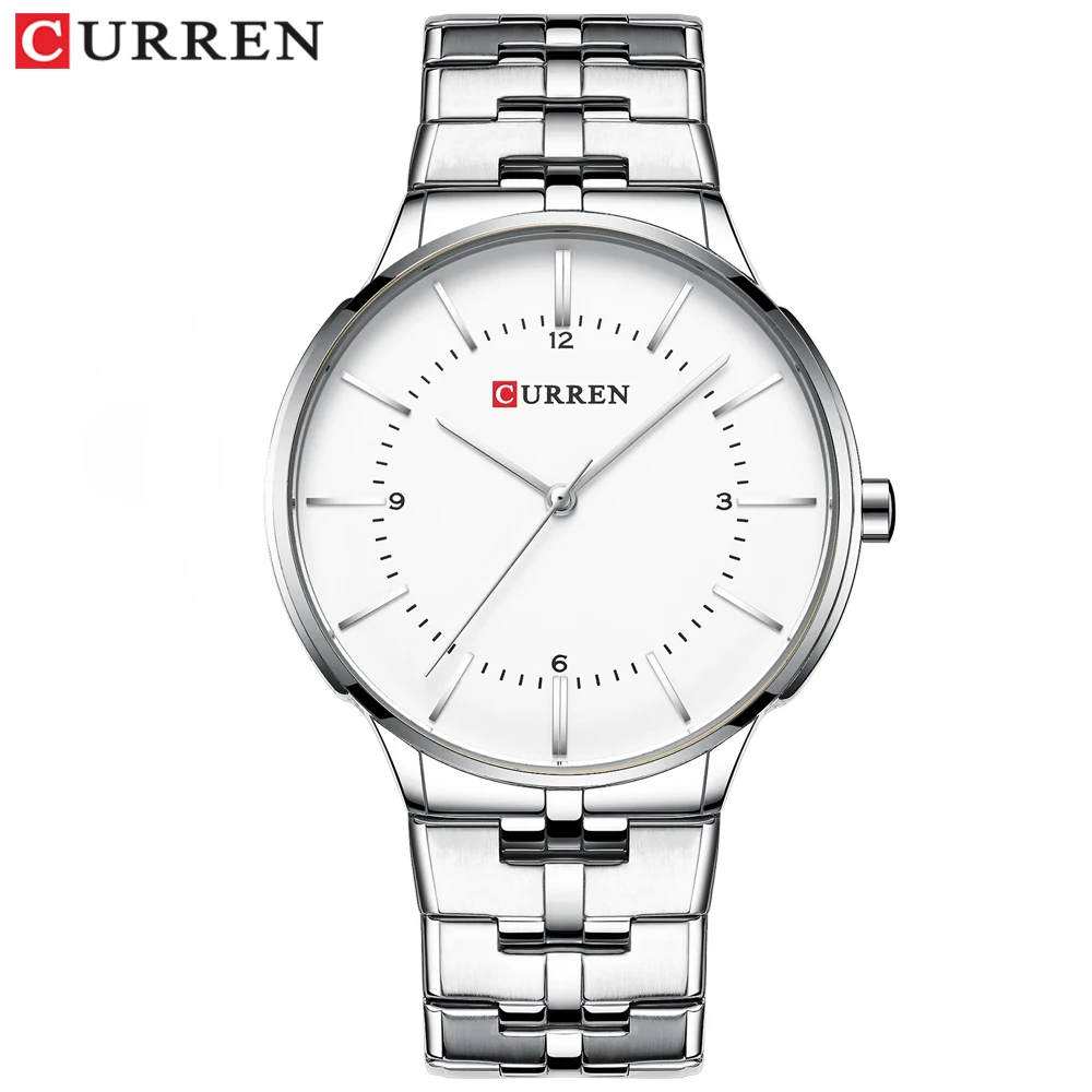 silver white watch