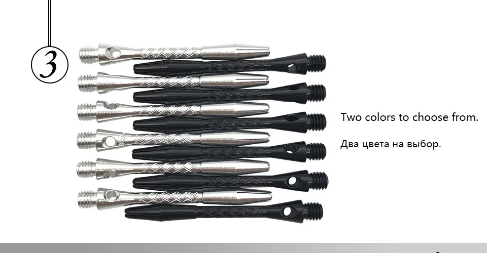 Easytoday 24Pcsset Darts Accessories High Quality Darts Shafts Aluminum Standard 45mm Pattern Black and White Shafts Darts (3)