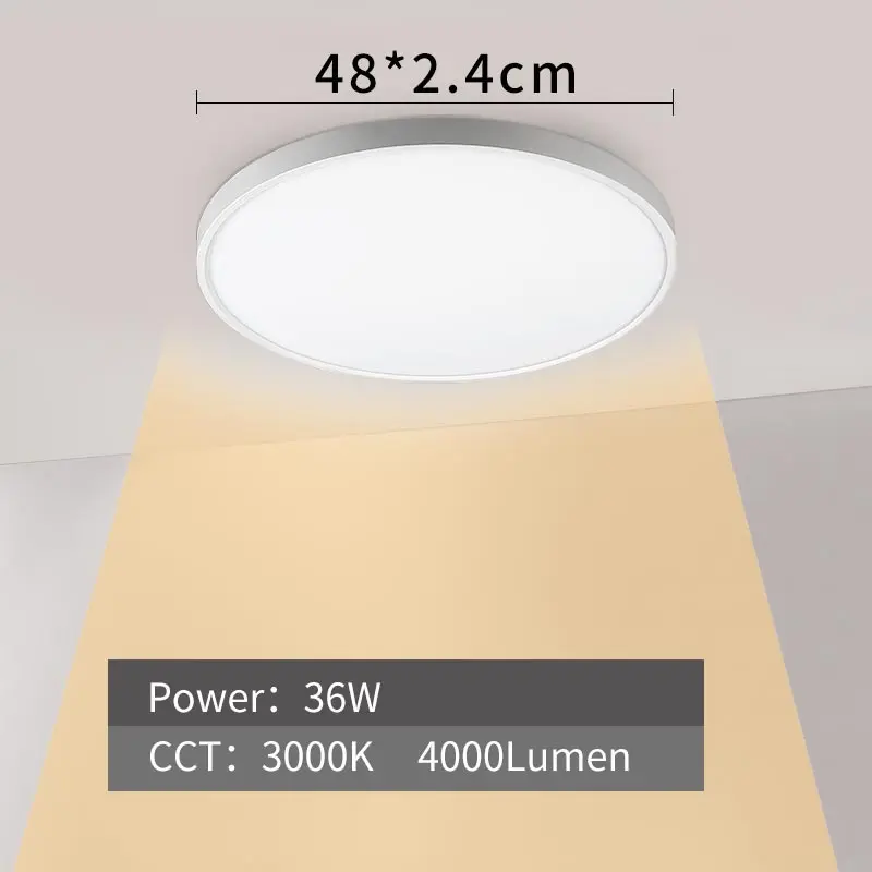 36W-3000K Светодиодный панельный светильник 36 Вт 45 Вт высокой мощности D480 D600 220V Home Lighting 5000K лампы для гостиной спальни ультратонкие поверхностные монтажные панельные лампы - Испускаемый цвет: 36W-3000K