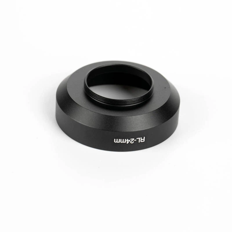 For Rollei 35, 35T, 35TE RL-24mm Camera Lens Hood Black Metal Screw-on 24mm Photography