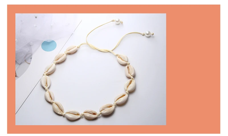 Черная веревка цепочка Puka Shell ожерелье браслет Набор Boho Seashell Каури воротник колье женщины Гавайские летние пляжные ювелирные изделия подарок для девочки