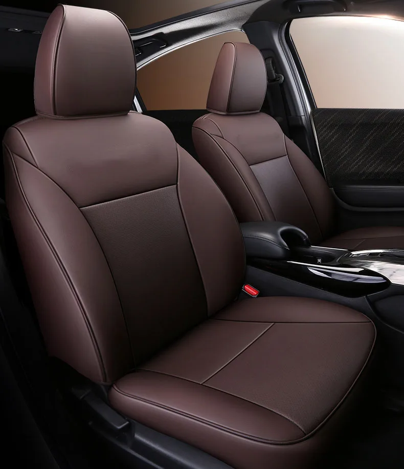 Кожаные чехлы для автомобильных сидений на заказ для honda VEZEL, чехлы для автомобильных сидений, автомобильные аксессуары, автомобильные аксессуары, чехлы для стайлинга, автомобильные товары - Название цвета: BROWN