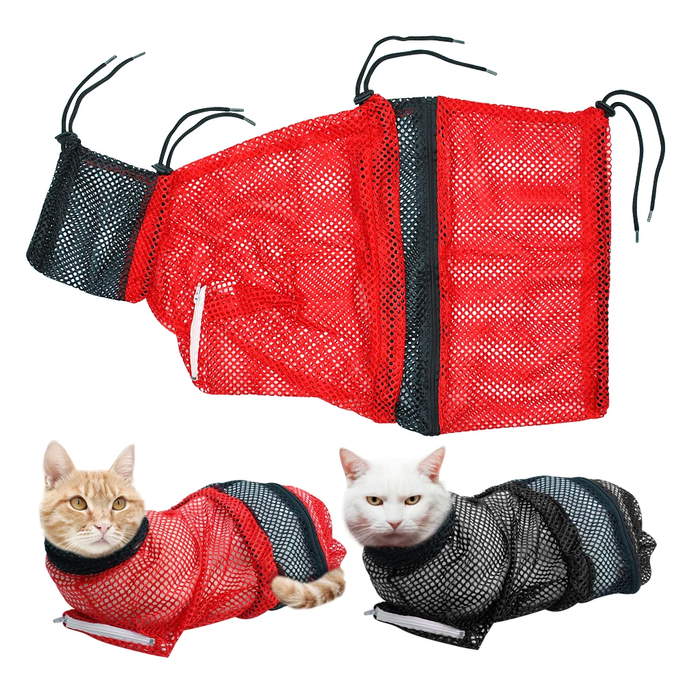 Cat Grooming Bath Bag Mesh Cat Supplies Washing Bags For Pet Bathing Nail Trimming Injecting Anti Scratch Bite Restraint Cat Grooming Bath Bag Mesh Cat Supplies Washing Bags For Pet Bathing Nail Trimming Injecting Anti Scratch Bite Restraint