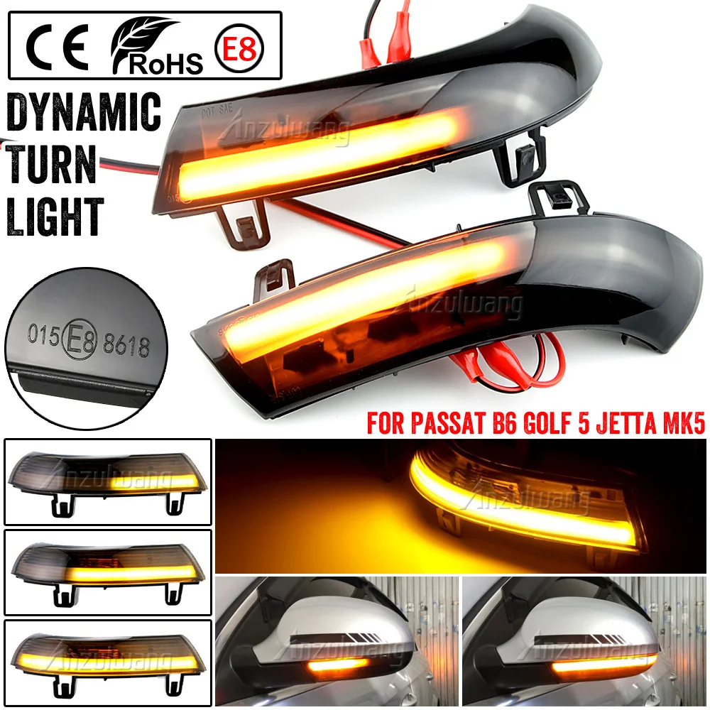 Blink Dynamic Flowing Side Mirror LED Turn Signal Light Sequential Indicator For VW Golf 5 Jetta MK5 Passat B6 Sharan | Автомобили и